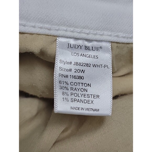 Judy Blue Womens Jeans 20W 38x27.5 Skinny White High Rise Rise Stretch Plus - Picture 11 of 14
